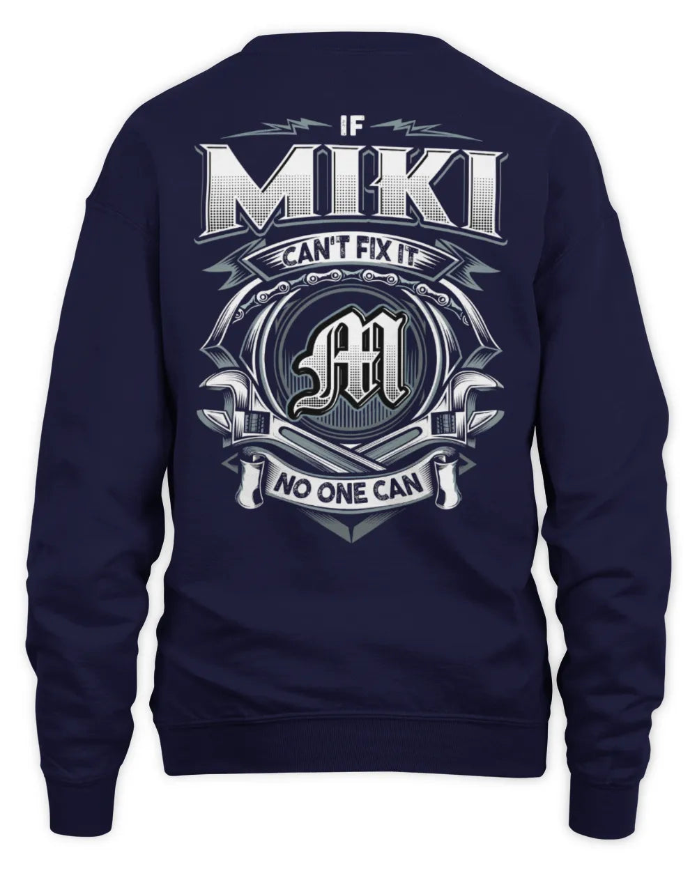 MIKI AP81-K4-626 - Personalized Ahmed Quote Apparel “If Ahmed Can't Fix It, No One Can” - Unisex Sweatshirt - Navy