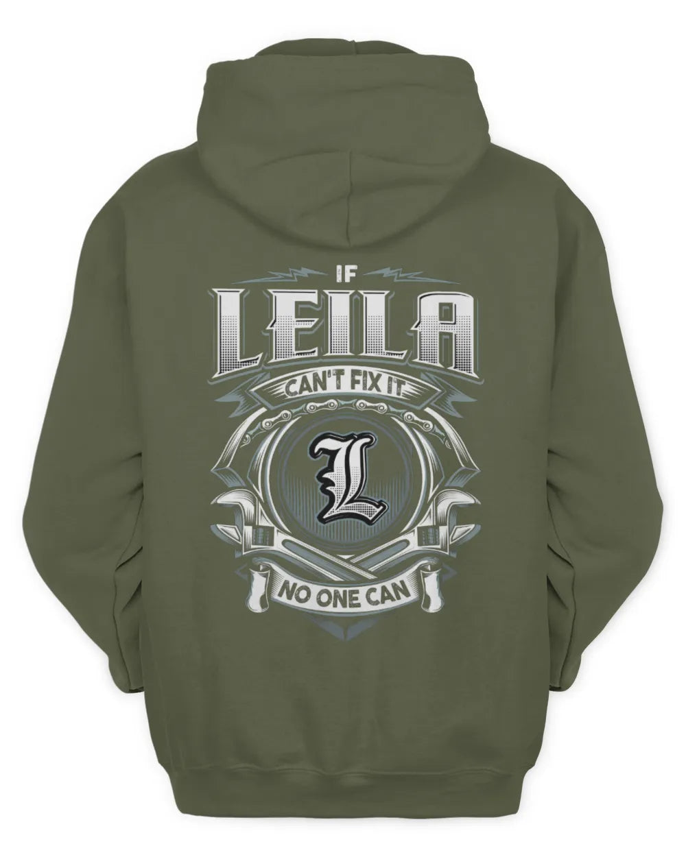 LEILA AP81-K4-626 - Personalized Ahmed Quote Apparel “If Ahmed Can't Fix It, No One Can” - Unisex Hoodie - Military Green