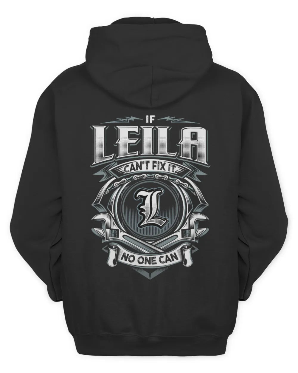 LEILA AP81-K4-626 - Personalized Ahmed Quote Apparel “If Ahmed Can't Fix It, No One Can” - Unisex Hoodie - Black