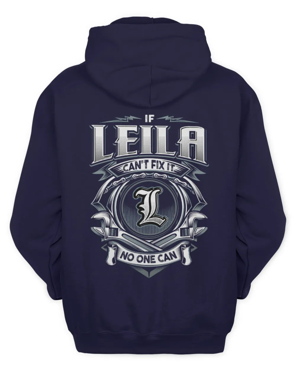 LEILA AP81-K4-626 - Personalized Ahmed Quote Apparel “If Ahmed Can't Fix It, No One Can” - Unisex Hoodie - Navy