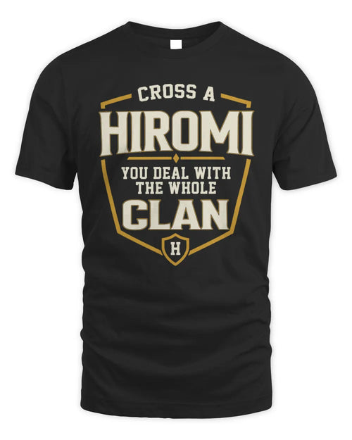 HIROMI NT1-K008 Cross A/An NAME, You Deal With the Whole Clan | Personalized Vintage T-Shirt - Unisex Standard T-Shirt - Black