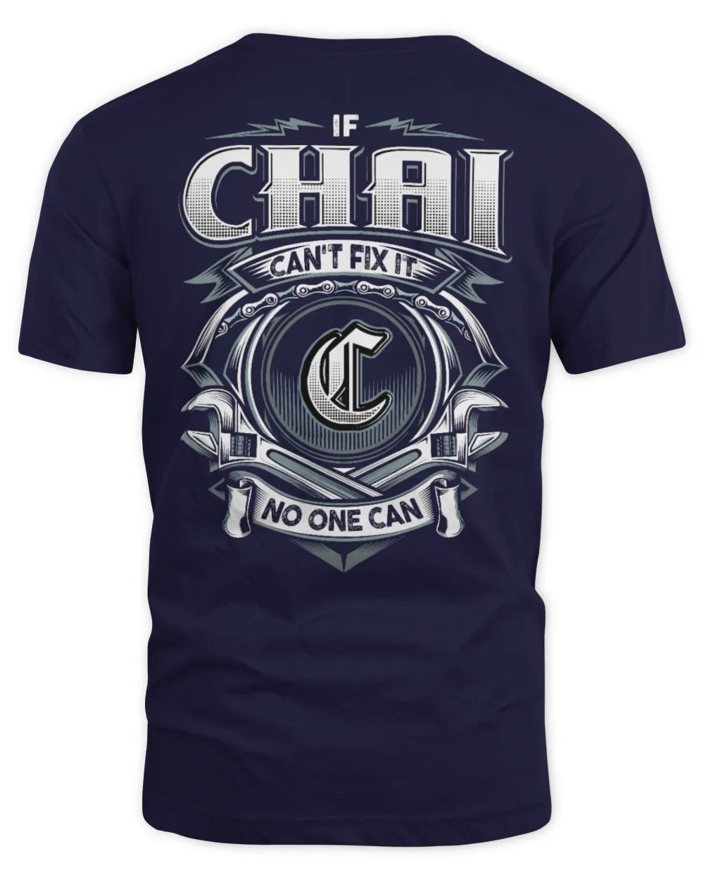 CHAI AP81-K4-626 - Personalized Ahmed Quote Apparel “If Ahmed Can't Fix It, No One Can” - Unisex Standard T-Shirt - Navy