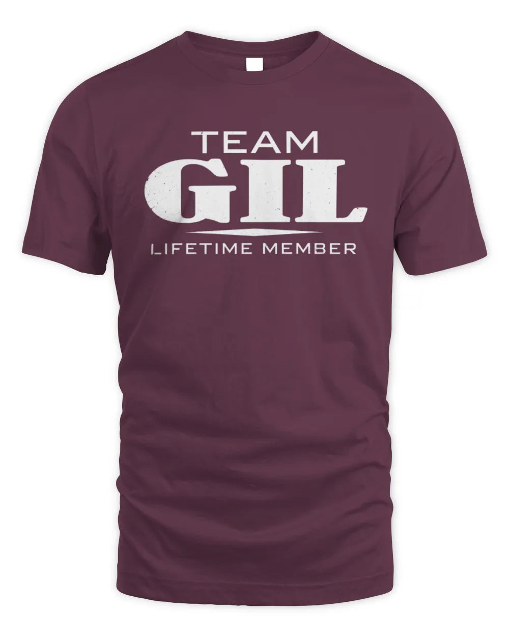 GIL BL62-K4-128 - Personalized “Team NAME Lifetime Member” - Unisex Standard T-Shirt - Maroon