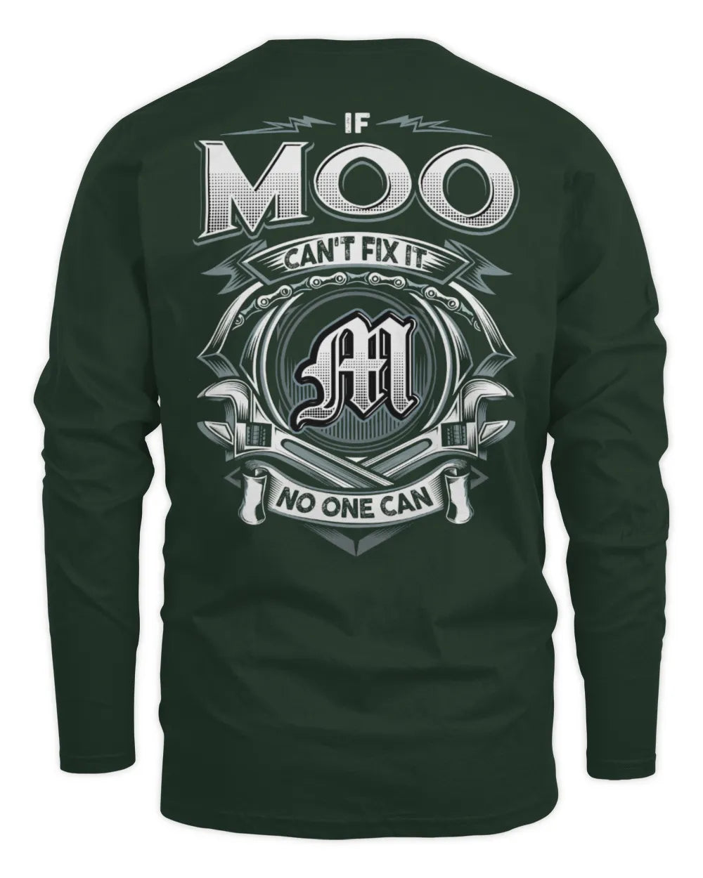 MOO AP81-K4-626 - Personalized Ahmed Quote Apparel “If Ahmed Can't Fix It, No One Can” - Men's Long Sleeved T-Shirt - Forest Green
