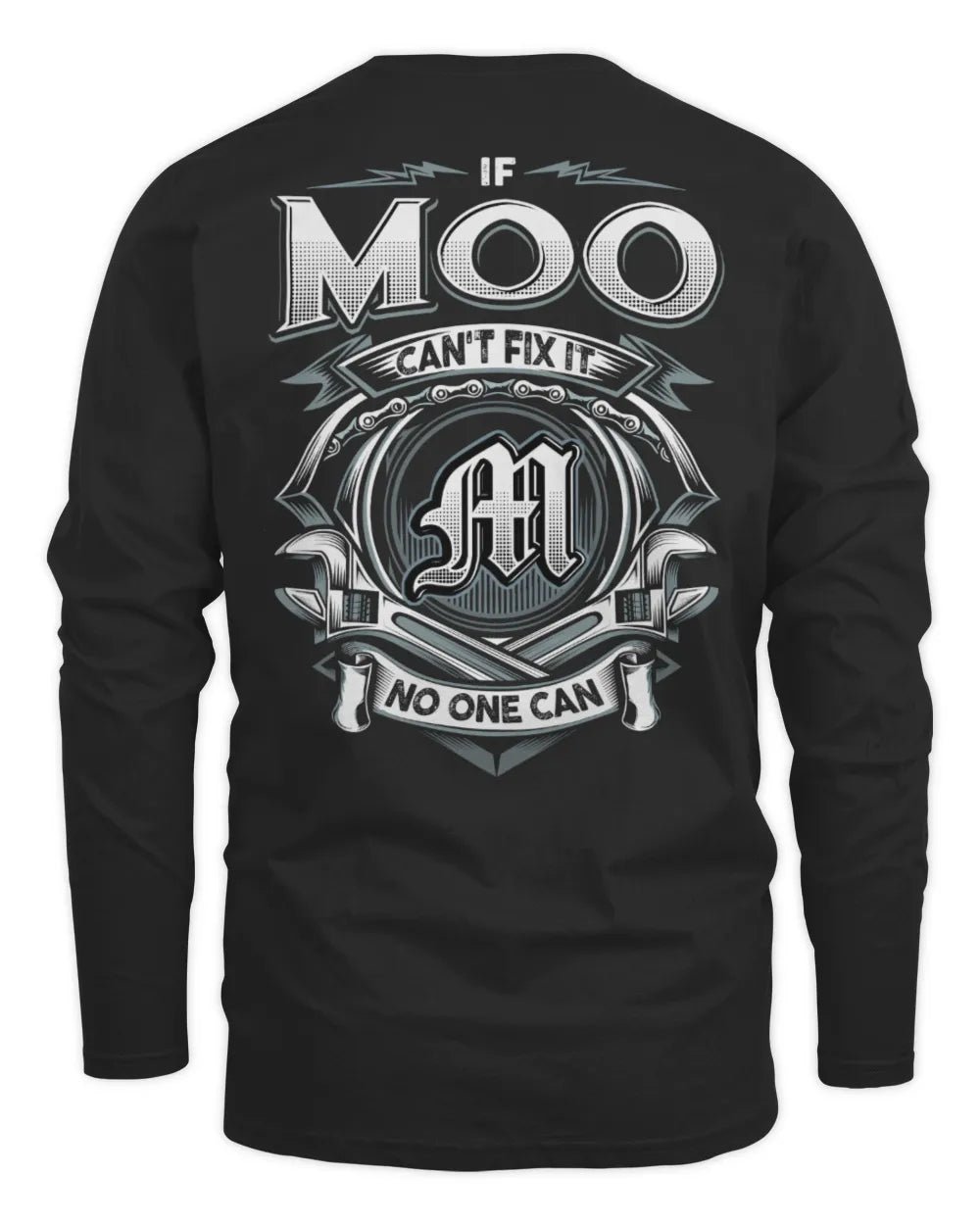 MOO AP81-K4-626 - Personalized Ahmed Quote Apparel “If Ahmed Can't Fix It, No One Can” - Men's Long Sleeved T-Shirt - Black