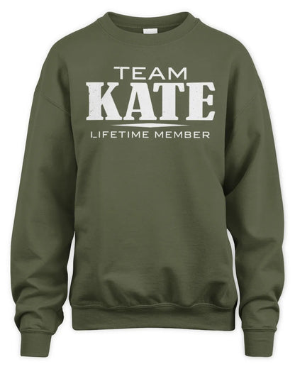 KATE BL62-K4-128 - Personalized “Team NAME Lifetime Member” - Unisex Sweatshirt - Military Green