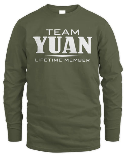 YUAN BL62-K4-128 - Personalized “Team NAME Lifetime Member” - Men's Long Sleeved T-Shirt - Military Green