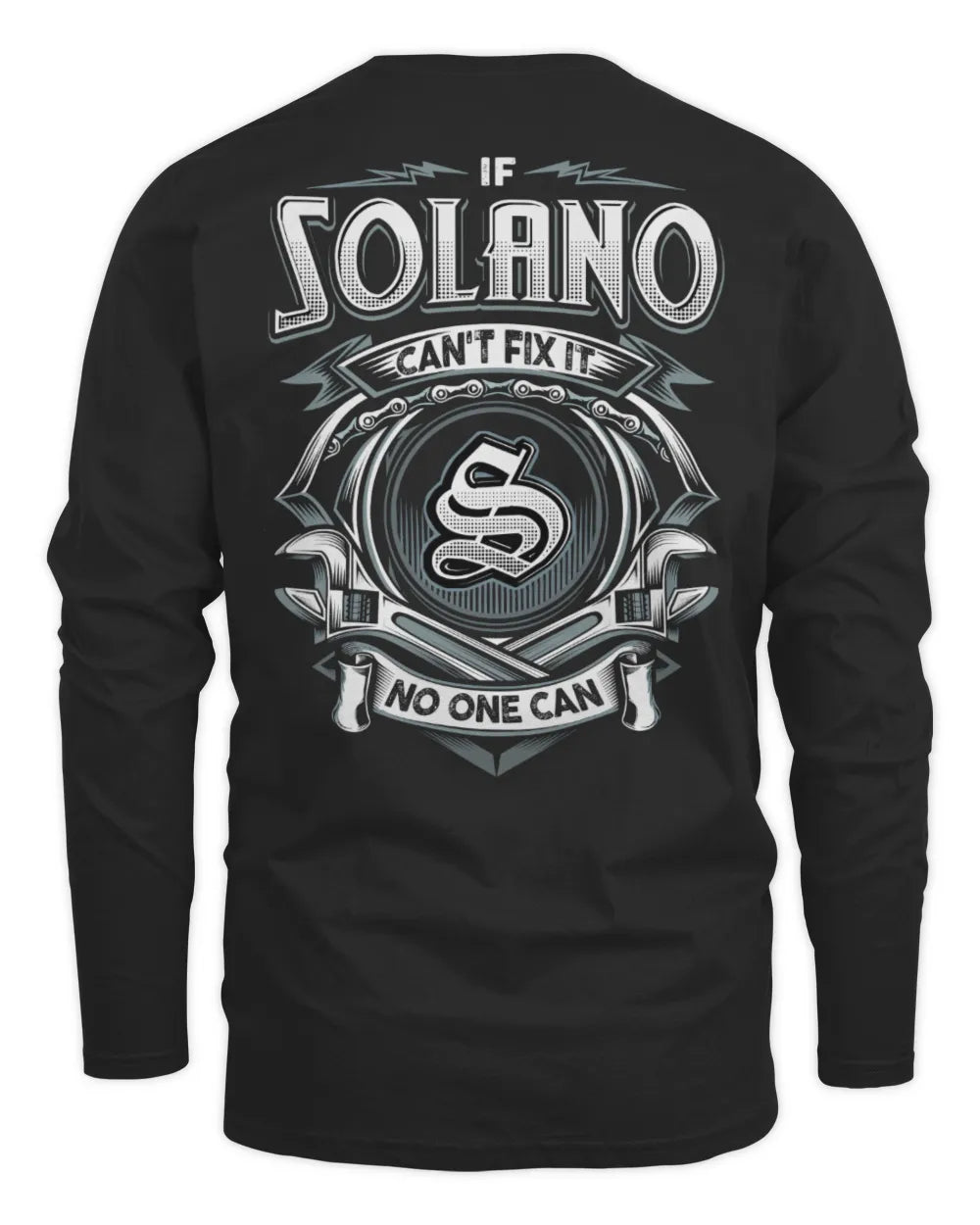 SOLANO AP81-K4-626 - Personalized Ahmed Quote Apparel “If Ahmed Can't Fix It, No One Can” - Men's Long Sleeved T-Shirt - Black