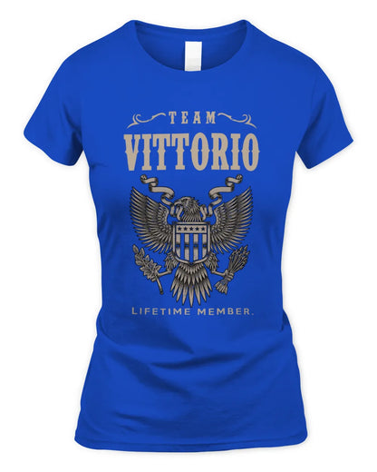VITTORIO TP06-K82 – Personalized Classic Style Apparel “Team NAME Lifetime Member” - Women's Standard T-Shirt - Royal