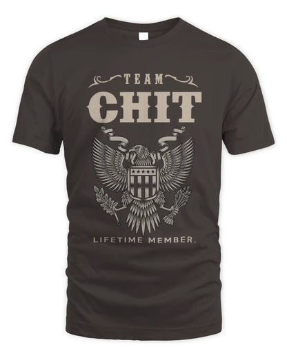 CHIT TP06-K82 – Personalized Classic Style Apparel “Team NAME Lifetime Member” - Unisex Standard T-Shirt - Dark Chocolate