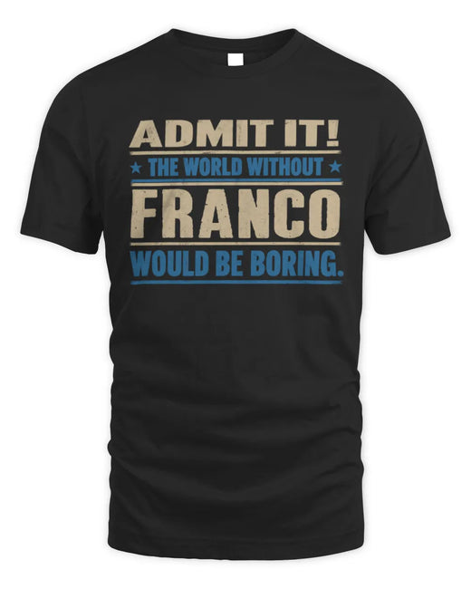 FRANCO TP68-K2-968 – Personalized Funny Quote Apparel “The World Without NAME Would Be Boring”