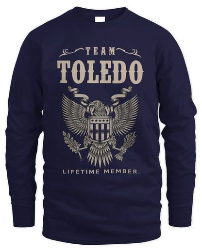 TOLEDO TP06-K82 – Personalized Classic Style Apparel “Team NAME Lifetime Member” - Men's Long Sleeved T-Shirt - Navy
