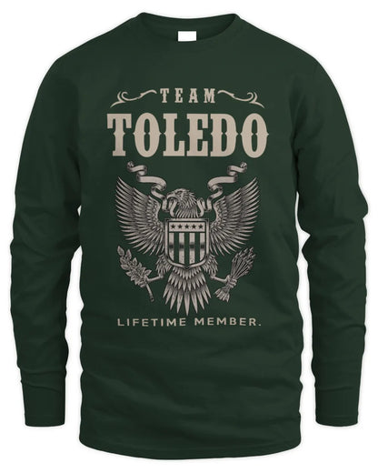TOLEDO TP06-K82 – Personalized Classic Style Apparel “Team NAME Lifetime Member” - Men's Long Sleeved T-Shirt - Forest Green