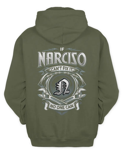 NARCISO AP81-K4-626 - Personalized Ahmed Quote Apparel “If Ahmed Can't Fix It, No One Can” - Unisex Hoodie - Military Green