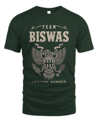 BISWAS TP06-K82 – Personalized Classic Style Apparel “Team NAME Lifetime Member” - Unisex Standard T-Shirt - Forest Green