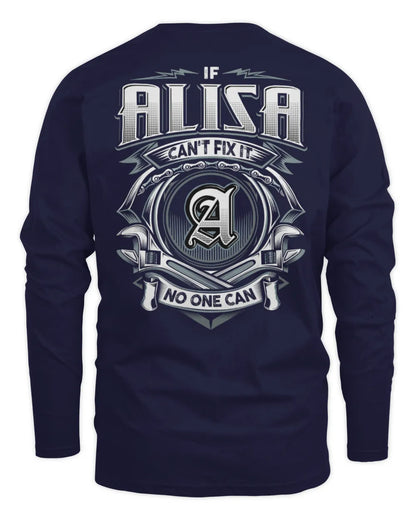 ALISA AP81-K4-626 - Personalized Ahmed Quote Apparel “If Ahmed Can't Fix It, No One Can” - Men's Long Sleeved T-Shirt - Navy