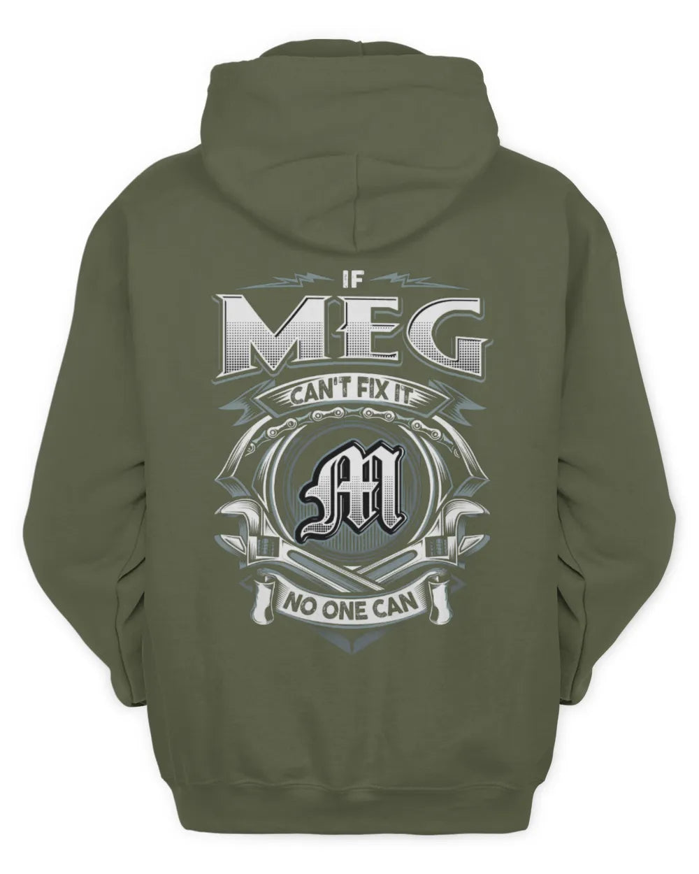 MEG AP81-K4-626 - Personalized Ahmed Quote Apparel “If Ahmed Can't Fix It, No One Can” - Unisex Hoodie - Military Green