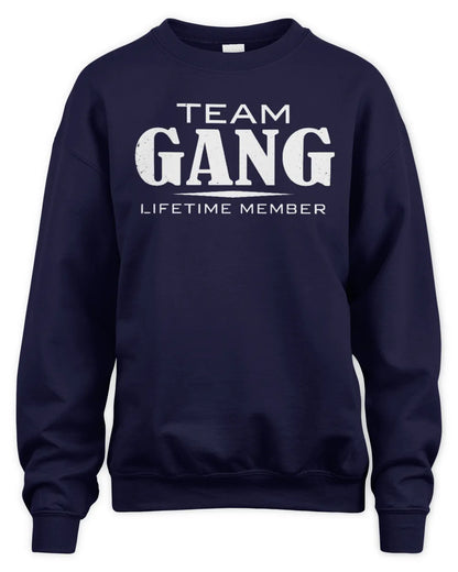GANG BL62-K4-128 - Personalized “Team NAME Lifetime Member” - Unisex Sweatshirt - Navy