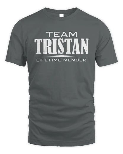 TRISTAN BL62-K4-128 - Personalized “Team NAME Lifetime Member” - Unisex Standard T-Shirt - Charcoal