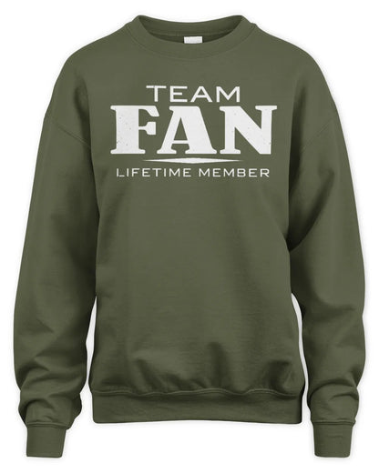 FAN BL62-K4-128 - Personalized “Team NAME Lifetime Member” - Unisex Sweatshirt - Military Green