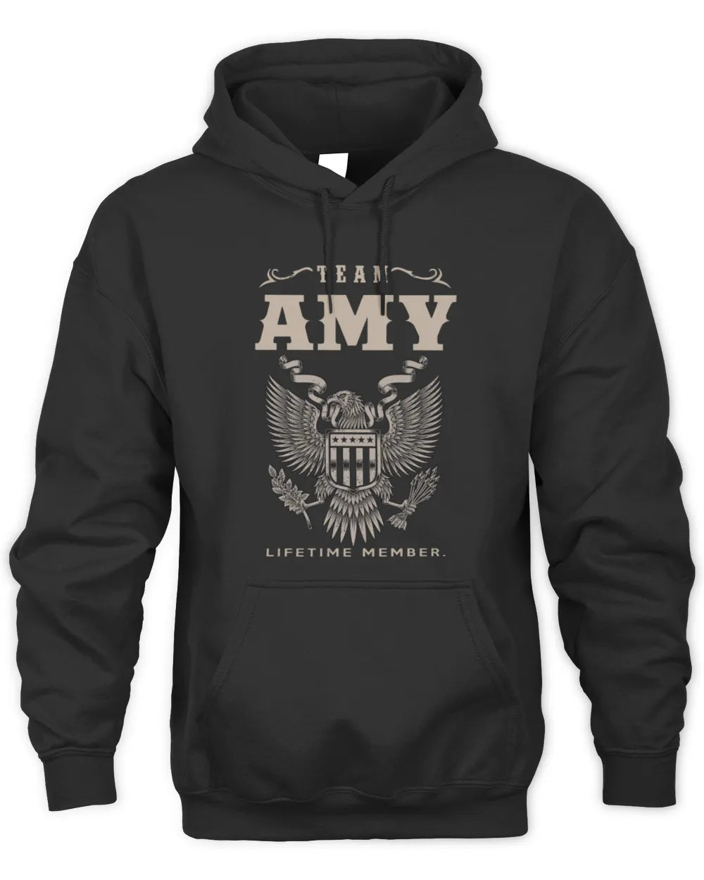 AMY TP06-K82 – Personalized Classic Style Apparel “Team NAME Lifetime Member” - Unisex Hoodie - Black