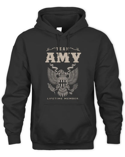 AMY TP06-K82 – Personalized Classic Style Apparel “Team NAME Lifetime Member” - Unisex Hoodie - Black