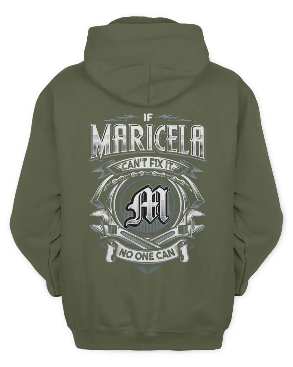 MARICELA AP81-K4-626 - Personalized Ahmed Quote Apparel “If Ahmed Can't Fix It, No One Can” - Unisex Hoodie - Military Green