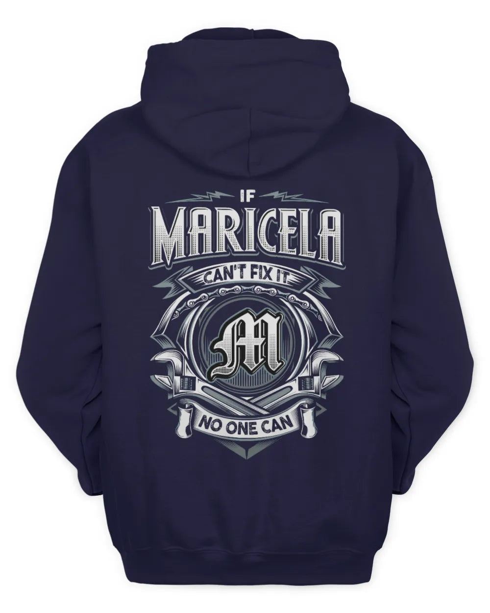 MARICELA AP81-K4-626 - Personalized Ahmed Quote Apparel “If Ahmed Can't Fix It, No One Can” - Unisex Hoodie - Navy