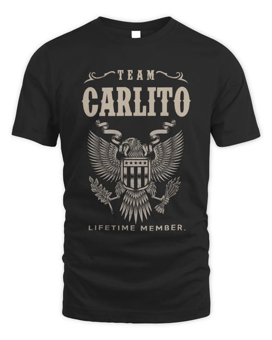 CARLITO TP06-K82 – Personalized Classic Style Apparel “Team NAME Lifetime Member” - Unisex Standard T-Shirt - Black
