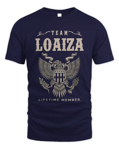 LOAIZA TP06-K82 – Personalized Classic Style Apparel “Team NAME Lifetime Member” - Unisex Standard T-Shirt - Navy
