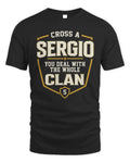 SERGIO NT1-K008 Cross A/An NAME, You Deal With the Whole Clan | Personalized Vintage T-Shirt - Unisex Standard T-Shirt - Black
