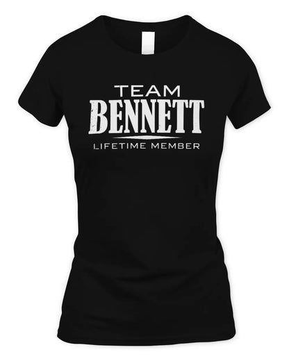 BENNETT BL62-K4-128 - Personalized “Team NAME Lifetime Member” - Women's Standard T-Shirt - Black