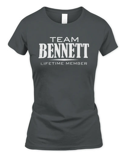 BENNETT BL62-K4-128 - Personalized “Team NAME Lifetime Member” - Women's Standard T-Shirt - Charcoal
