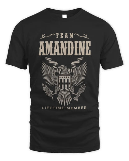 AMANDINE TP06-K82 – Personalized Classic Style Apparel “Team NAME Lifetime Member” - Unisex Standard T-Shirt - Black
