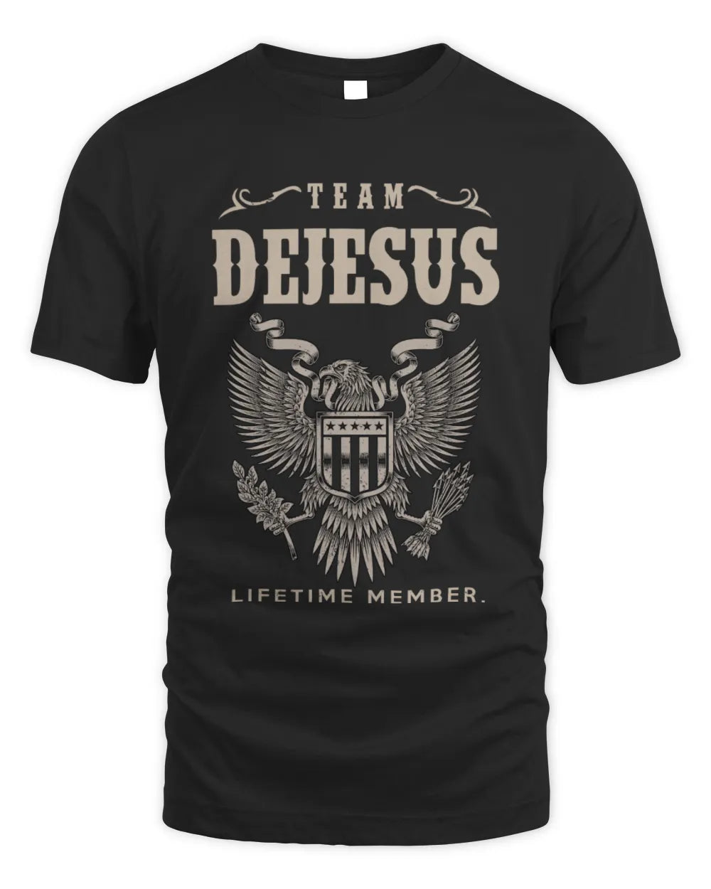 DEJESUS TP06-K82 – Personalized Classic Style Apparel “Team NAME Lifetime Member” - Unisex Standard T-Shirt - Black