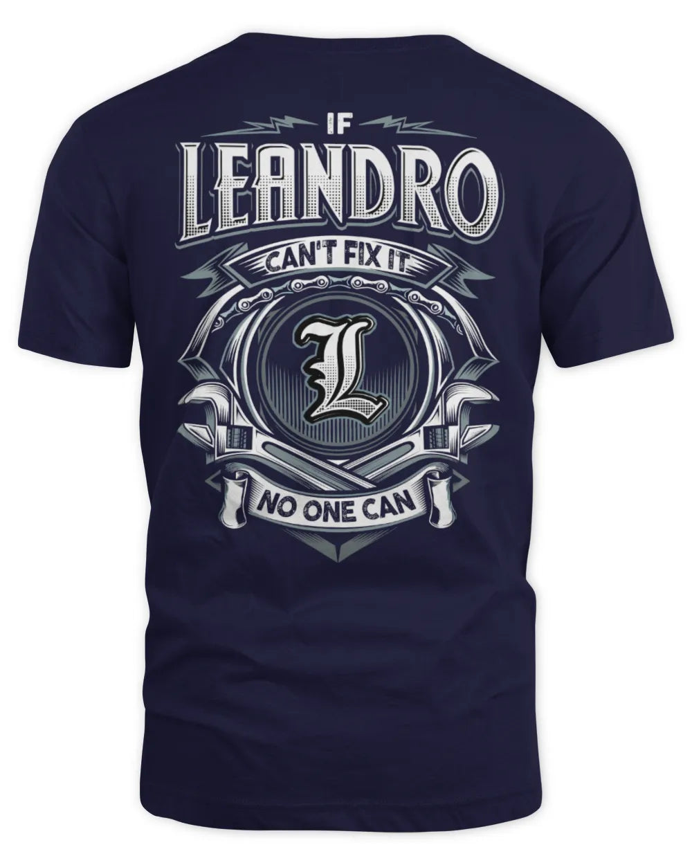LEANDRO AP81-K4-626 - Personalized Ahmed Quote Apparel “If Ahmed Can't Fix It, No One Can” - Unisex Standard T-Shirt - Navy