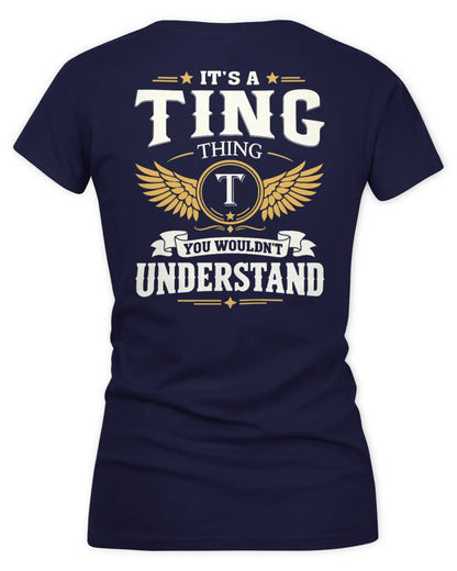 TING KT06-M008 It’s a [NAME] Thing – You Wouldn’t Understand | Personalized Vintage T-Shirt - Women's V-Neck T-Shirt - Navy