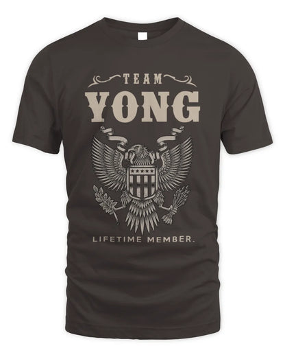 YONG TP06-K82 – Personalized Classic Style Apparel “Team NAME Lifetime Member” - Unisex Standard T-Shirt - Dark Chocolate