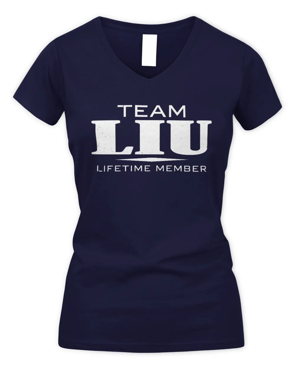 LIU BL62-K4-128 - Personalized “Team NAME Lifetime Member” - Women's V-Neck T-Shirt - Navy