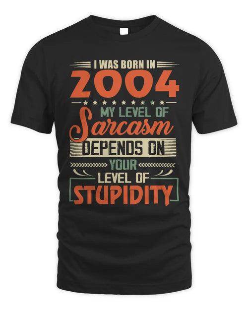 2004 HH89-K2 – Vintage Born to Be Sarcastic T-Shirt - Unisex Standard T-Shirt - Black