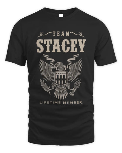 STACEY TP06-K82 – Personalized Classic Style Apparel “Team NAME Lifetime Member” - Unisex Standard T-Shirt - Black