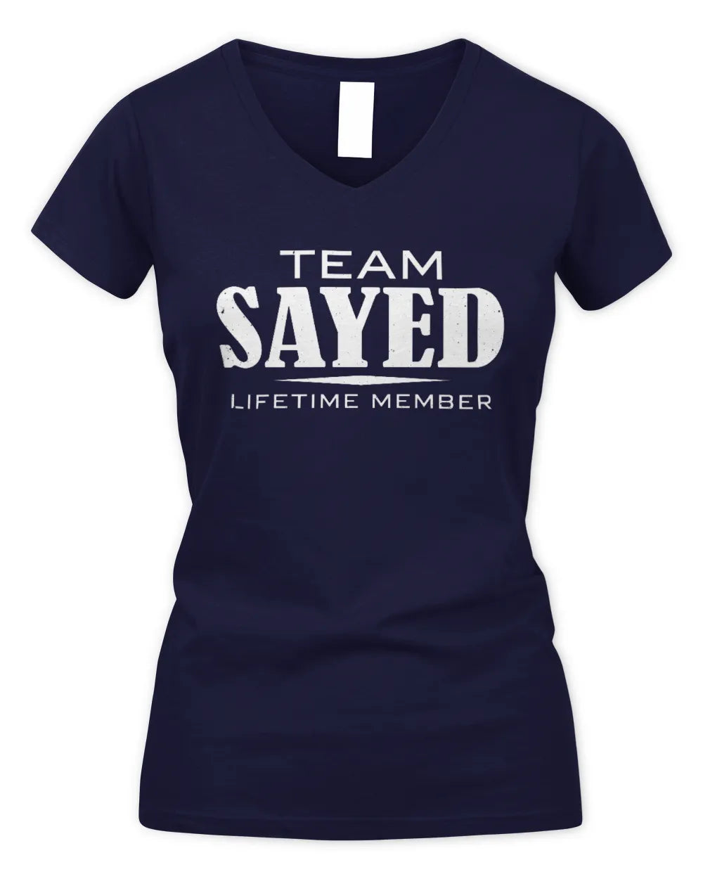 SAYED BL62-K4-128 - Personalized “Team AARON Lifetime Member” - Women's V-Neck T-Shirt - Navy