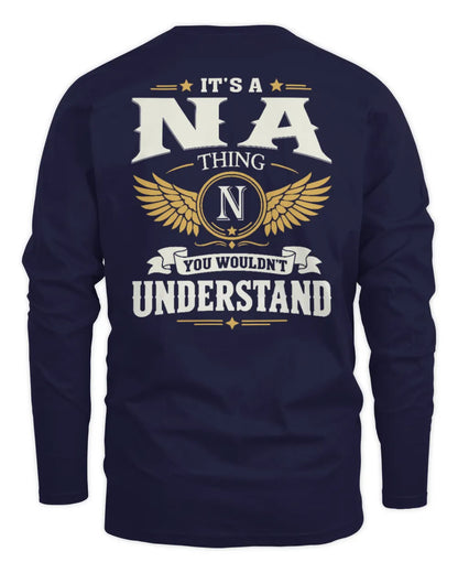 NA KT06-M008 It’s a [NAME] Thing – You Wouldn’t Understand | Personalized Vintage T-Shirt - Men's Long Sleeved T-Shirt - Navy