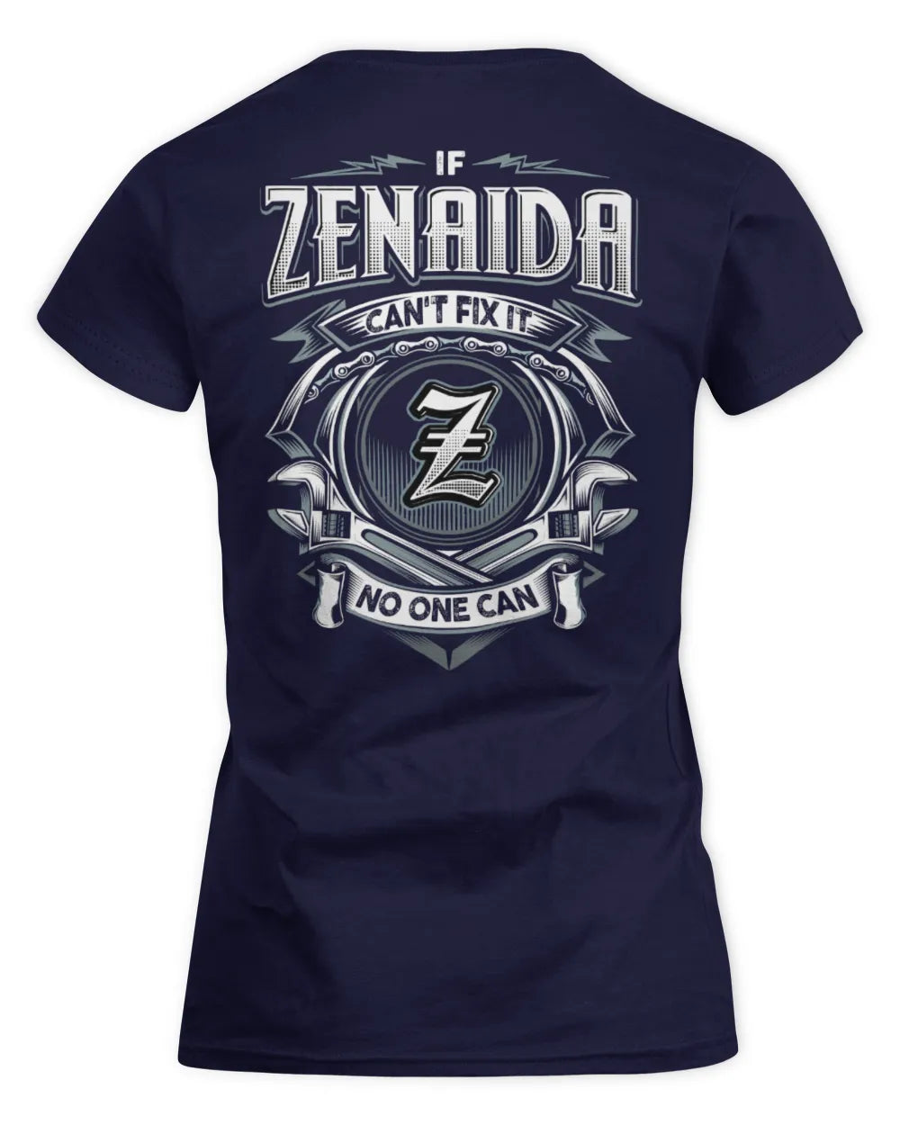 ZENAIDA AP81-K4-626 - Personalized Ahmed Quote Apparel “If Ahmed Can't Fix It, No One Can” - Women's Standard T-Shirt - Navy