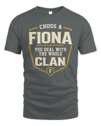 FIONA NT1-K008 Cross A/An NAME, You Deal With the Whole Clan | Personalized Vintage T-Shirt - Unisex Standard T-Shirt - Charcoal