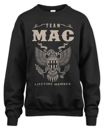 MAC TP06-K82 – Personalized Classic Style Apparel “Team NAME Lifetime Member” - Unisex Sweatshirt - Black