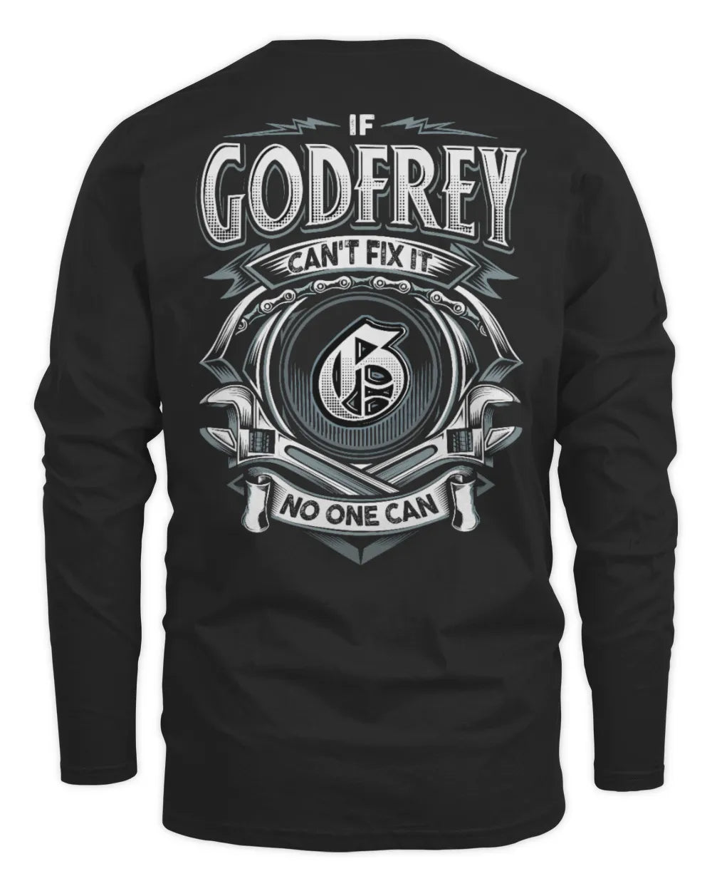 GODFREY AP81-K4-626 - Personalized Ahmed Quote Apparel “If Ahmed Can't Fix It, No One Can” - Men's Long Sleeved T-Shirt - Black