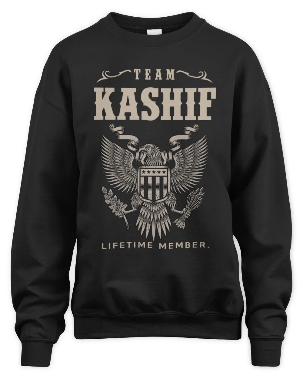 KASHIF TP06-K82 – Personalized Classic Style Apparel “Team NAME Lifetime Member” - Unisex Sweatshirt - Black