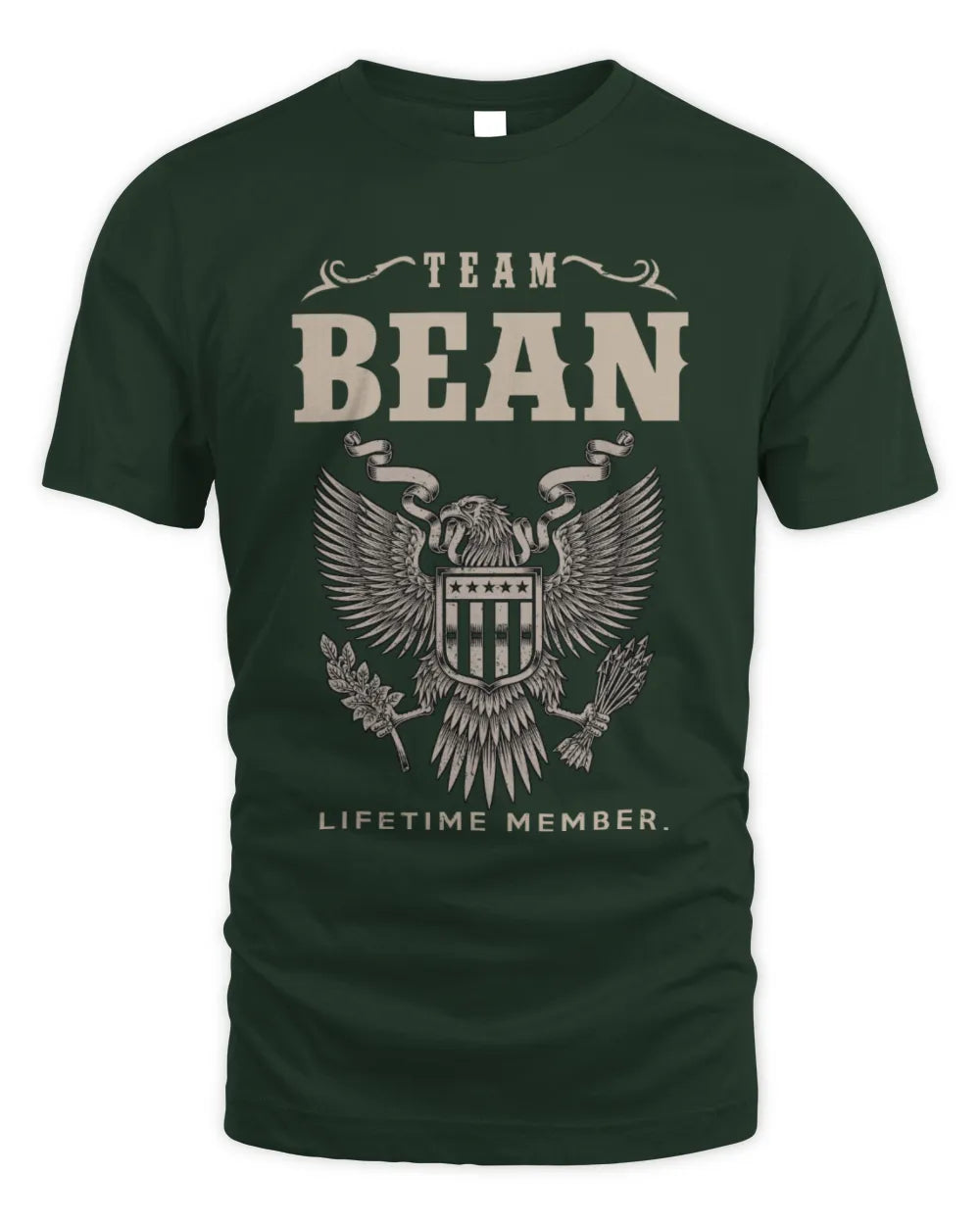 BEAN TP06-K82 – Personalized Classic Style Apparel “Team NAME Lifetime Member” - Unisex Standard T-Shirt - Forest Green