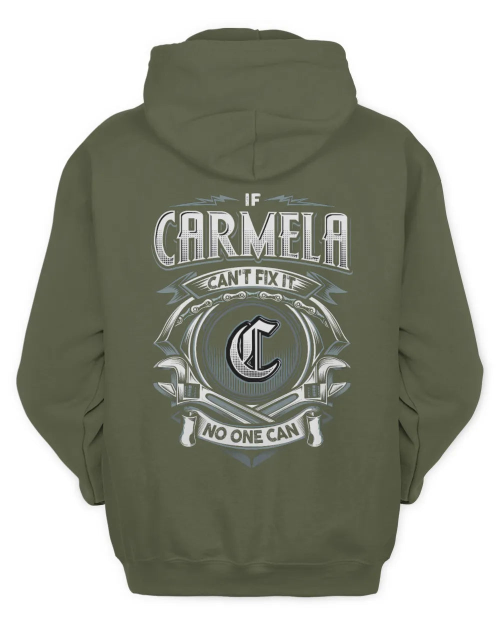 CARMELA AP81-K4-626 - Personalized Ahmed Quote Apparel “If Ahmed Can't Fix It, No One Can” - Unisex Hoodie - Military Green